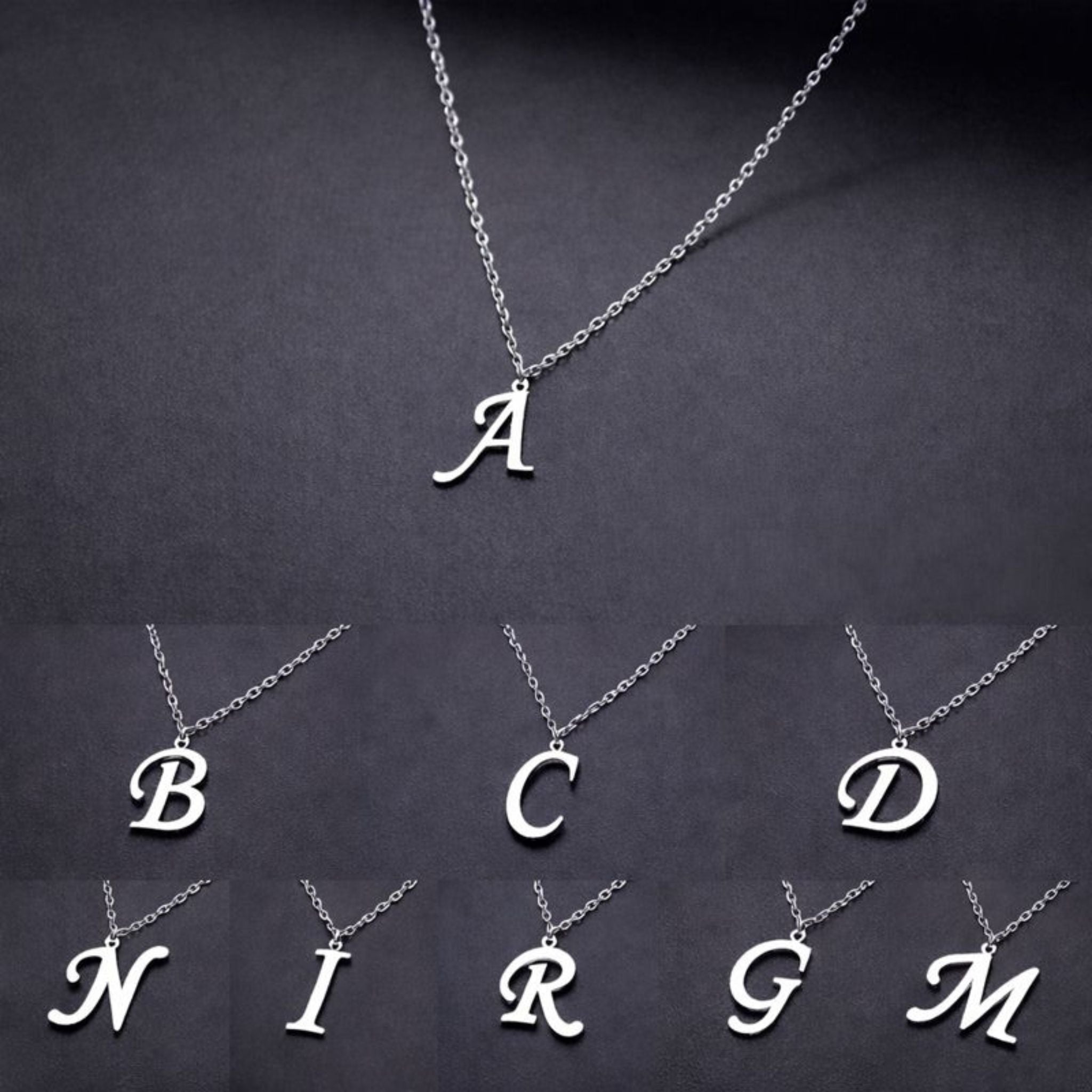A to Z Alphabet Necklace – Custom Letter with Chain for Boys, Girls & Women