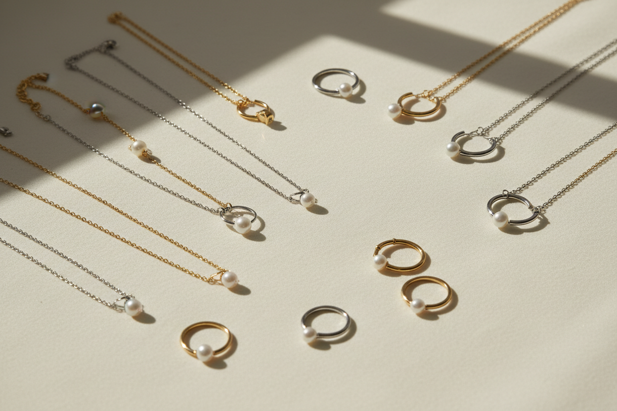 korean jewelry cream colour background